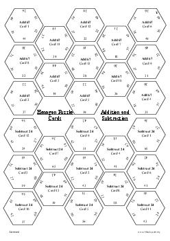 Hexagon Puzzle Cards (Addition and Subtraction)