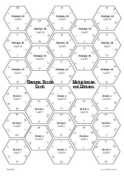 Hexagon Puzzle Cards (Multiplication and Divisions)