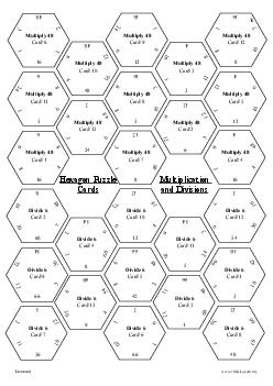 Hexagon Puzzle Cards (Multiplication and Divisions)