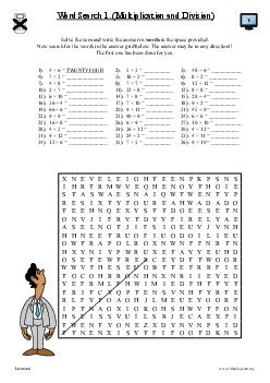 Word Search 1. (Multiplication and Division)