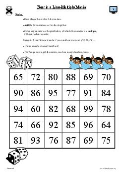 Four in a Line-Multiplication Mania